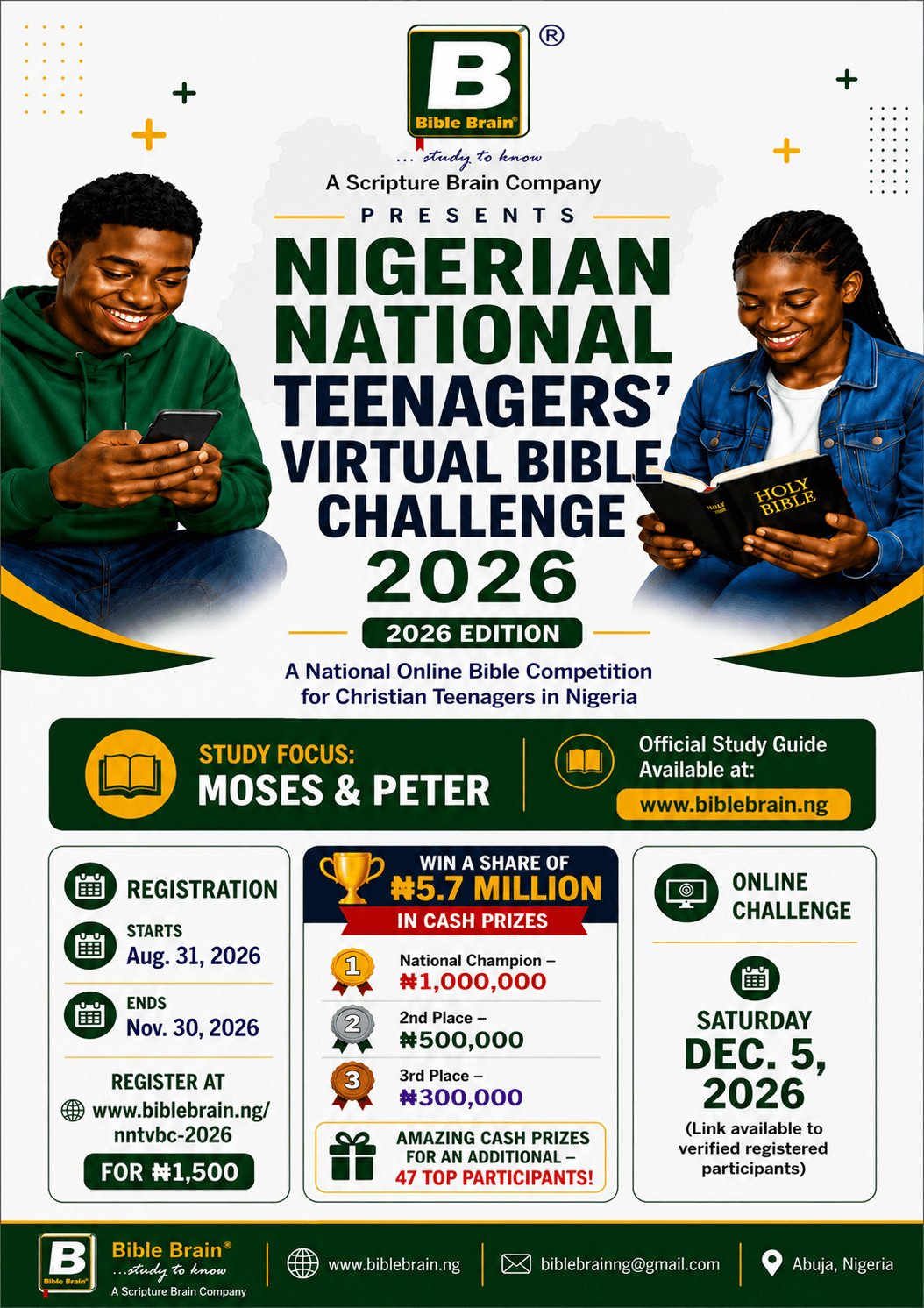 NNTVBC 2026 — Nigerian National Teenagers' Virtual Bible Challenge flyer