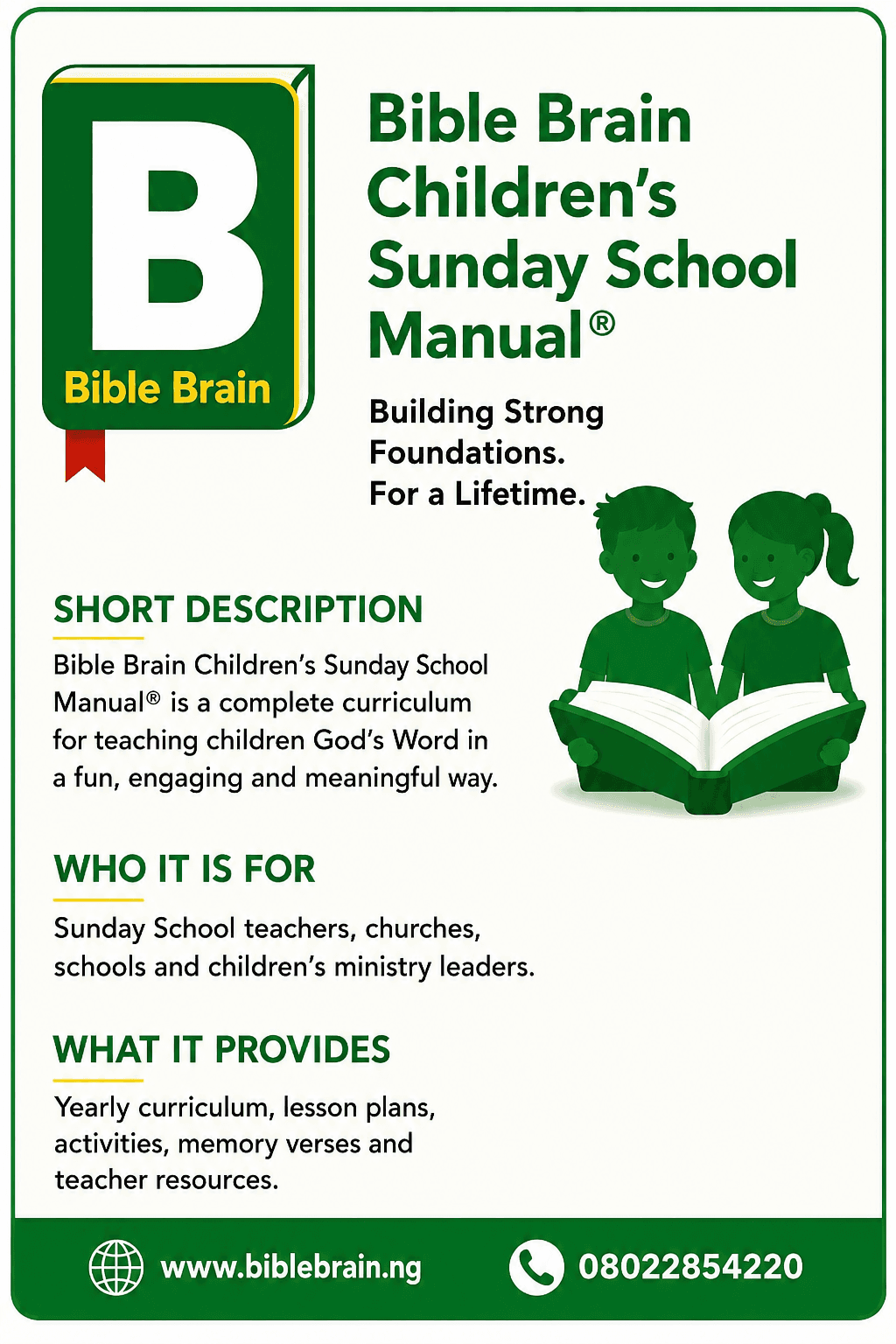 Bible Brain Children's Sunday School Manual®
