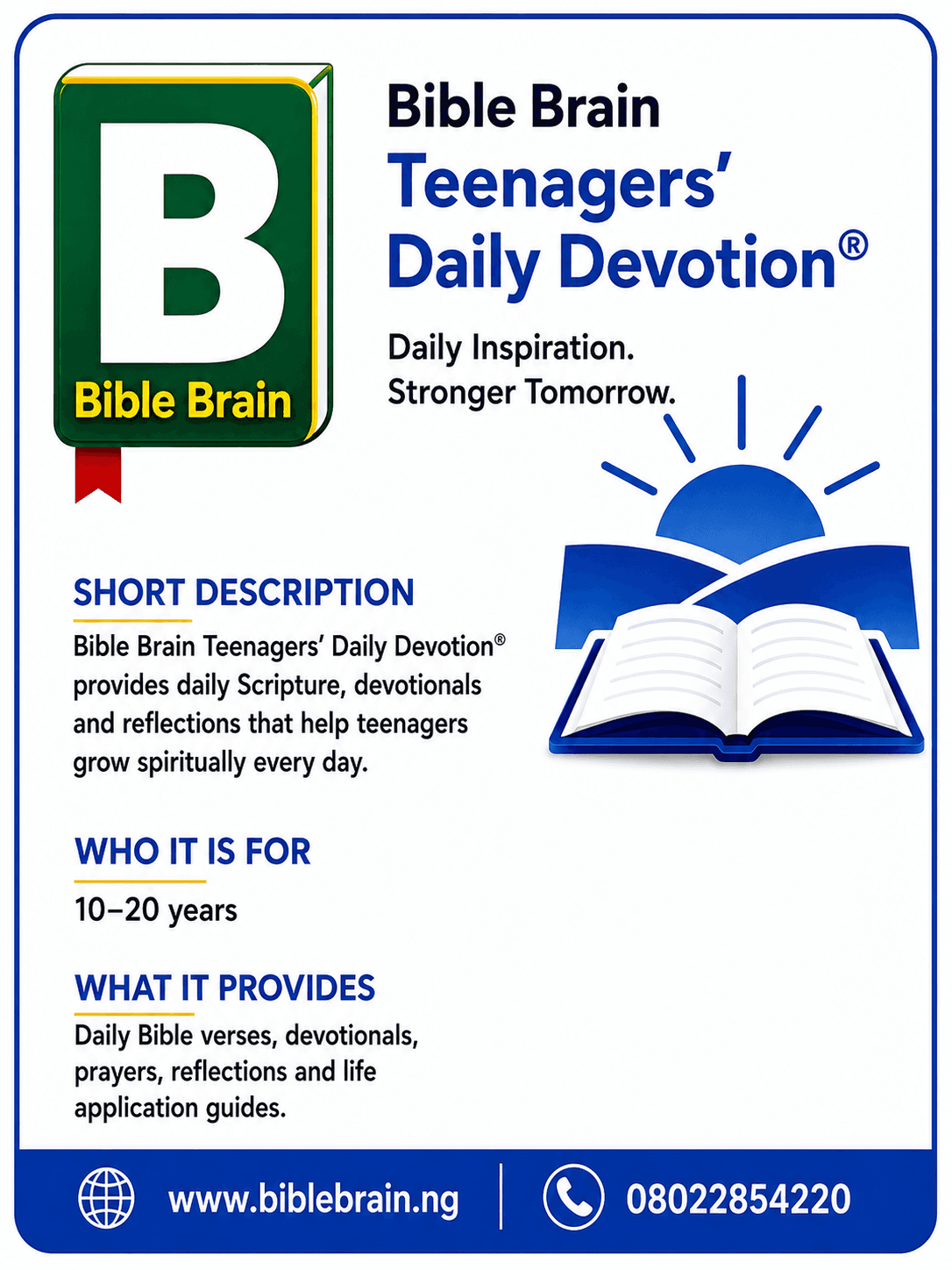 Bible Brain Teenagers' Daily Devotion®